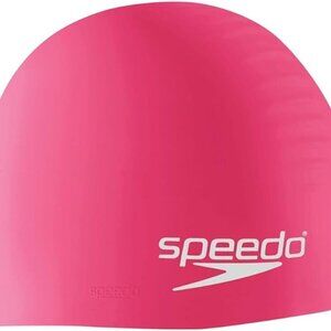 Speedo Junior Solid Silicone Swim Cap PINK Latex Free Ages 6-14 SEALED